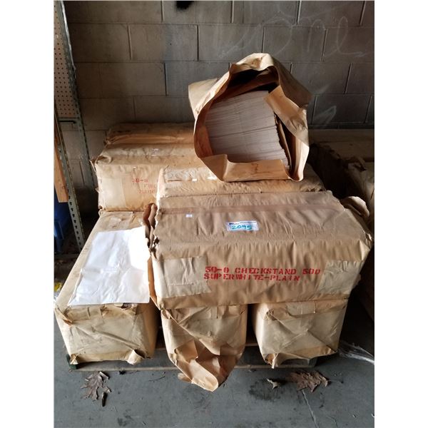 PALLET OF CHECKSTAND PLAIN PAPER BAGS