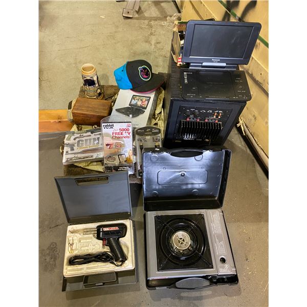 PORTABLE DVD PLAYERS, SUBWOOFER, YUMMIES HAT, SOLDERING GUN, PORTABLE BURNER, WATCHES, & MORE