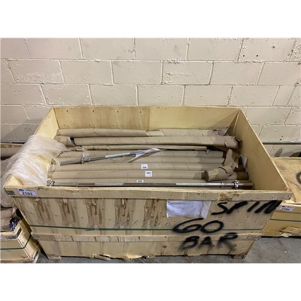 LARGE QUANTITY OF 5" SPINLOCK WEIGHT LIFTING BARS WITH THE SPIN LOCKS