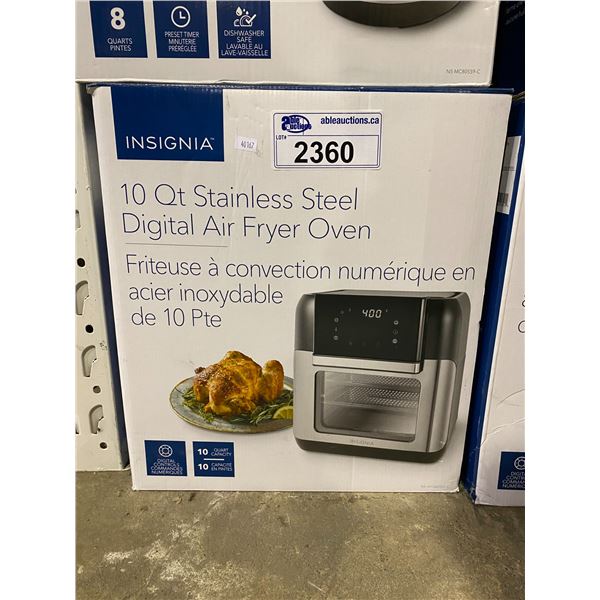 INSIGNIA 10 QUART STAINLESS STEEL DIGITAL AIR FRYER OVEN