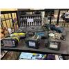 Image 1 : 2 RYOBI DRILLS & BATTERIES (1 CORDLESS) INCLUDES CHARGER, 2 CORDLESS MAKITA DRILLS & BATTERIES