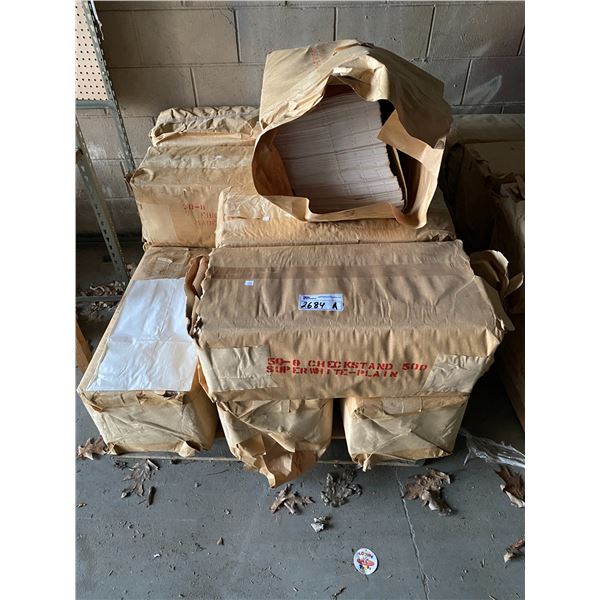 PALLET OF CHECKSTAND PLAIN PAPER BAGS