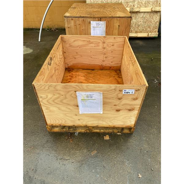 2 WOODEN CRATES (SET DEC ITEMS)