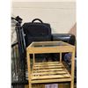 Image 2 : PLASTIC STORAGE BINS, O'NEILL JACKET, SMALL SIDE TABLE, TRAVEL LUGGAGE CASE, TRIPOD & PAPER SHREDDER