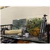 Image 1 : MIRROR, CARPET, TRASH BUCKET, HANGING FAUX PLANTER, TRIPOD, & MORE