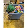 Image 2 : ORGANIZING STATION, FOLDING SIDE TABLE, BIN OF EASTER THEMED DECORE
