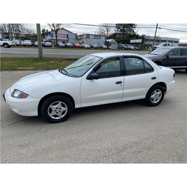 2003 CHEVROLET CAVALIER 4DRSD, WHITE, GAS, AUTOMATIC, VIN#1G1JC52F837182965, 138,909KMS,