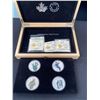 Image 1 : ROYAL CANADIAN MINT FINE SILVER "NATIONAL HEROS" COINS IN CASE *TAX EXEMPT*