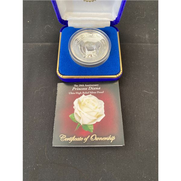 BRADFORD EXCHANGE PRINCESS DIANA SILVER PROOF COIN *TAX EXEMPT*