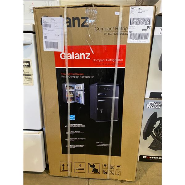 GALANZ COMPACT REFRIGERATOR 3.1 CU FT GLR31TBKER