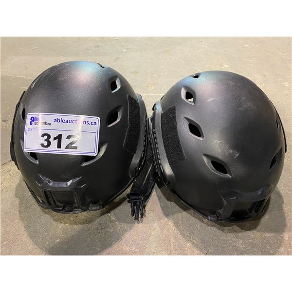 2 TACTICAL HELMETS (CAN ATTACH GO PROS, LIGHTS, & MORE ON THEM)