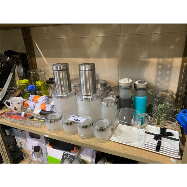 ASSORTED KITCHENWARE, BOTTLES, & MORE