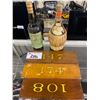 Image 1 : 2 BOTTLES OF LIQUOR & 3 WOODEN ADDRESS BOARDS