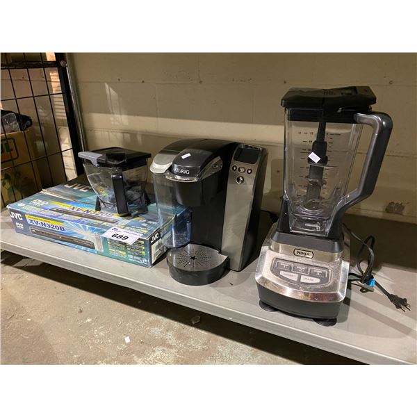 NINJA BLENDER, KEURIG COFFEE MACHINE & DVD PLAYER