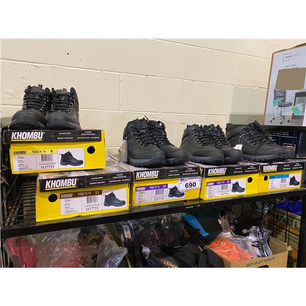 5 KHOMBU BLACK BOOTS (ASSORTED SIZES)