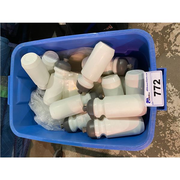 BIN OF WATER BOTTLES & SEALING BAGS