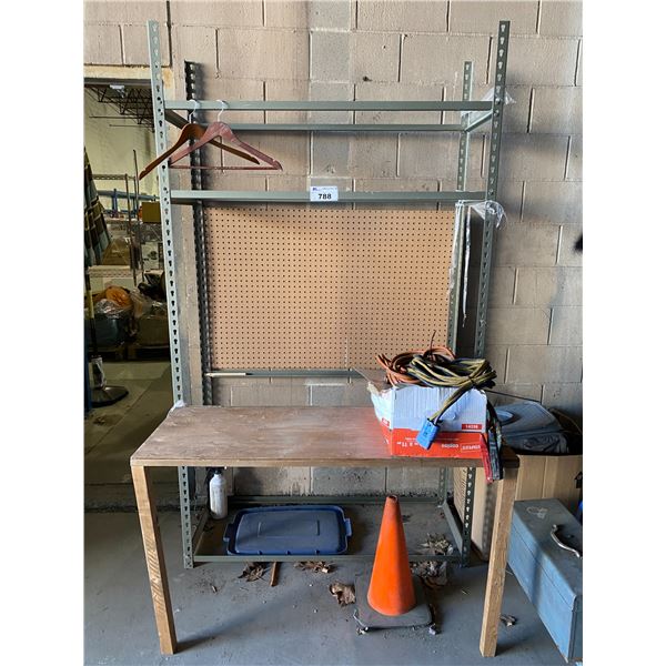 RACK WITH FOLDING TABLE