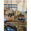Image 3 : 3 TIERS OF ASSORTED TOOLS, 2 OIL LAMPS (RACK NOT INCLUDED)