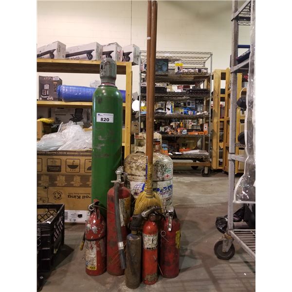 FIRE EXTINGUISHERS, PROPANE TANK & OXYGEN TANK