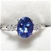 Image 1 : 10K NATURAL TANZANITE(1CT) 4 DIAMONDS(0.06CT) RING SIZE 6.25