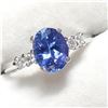 Image 2 : 10K NATURAL TANZANITE(1CT) 4 DIAMONDS(0.06CT) RING SIZE 6.25