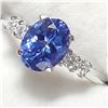 Image 3 : 10K NATURAL TANZANITE(1CT) 4 DIAMONDS(0.06CT) RING SIZE 6.25