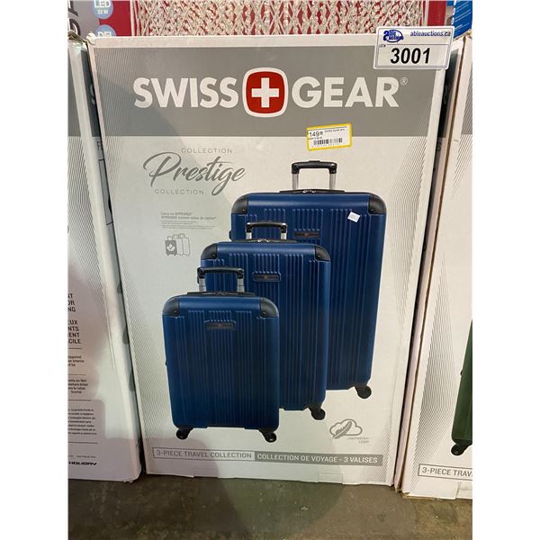 SWISS GEAR PRESTIGE COLLECTION 3 PC TRAVEL LUGGAGE IN BLUE