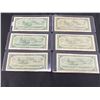 Image 2 : LOT OF 6 1954 CANADIAN $1 BILLS