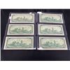 Image 2 : LOT OF 6 1967 CANADIAN $1 BILLS