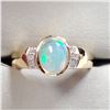 Image 1 : SILVER OPAL(1.02CT) DIAMONDS(0.06CT) RING