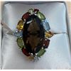 Image 1 : SILVER SMOKY QUARTZ & PERIDOT(8.8CT) RING