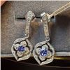 Image 1 : SILVER NATURAL TANZANITE & WHITE TOPAZ(4.1CT) EARRINGS