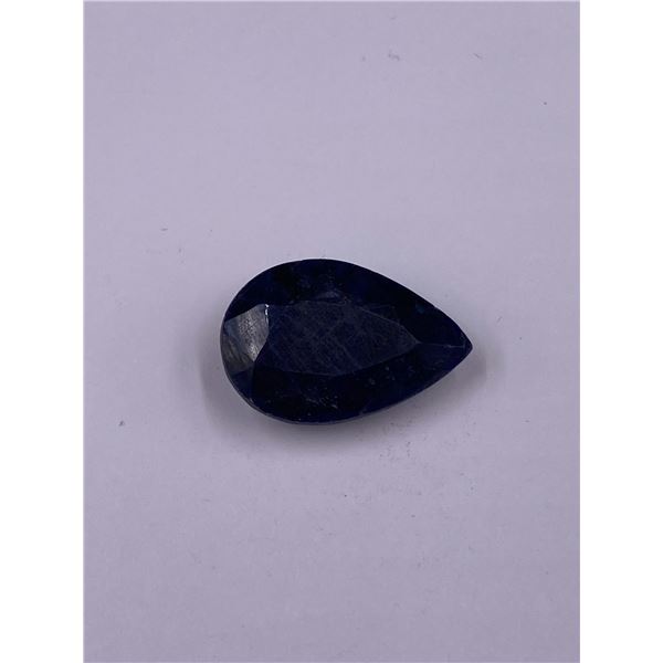 ROUGH POLISHED BLUE SAPPHIRE 24.80CT, PEAR CUT, MADAGASCAR, UNHEATED & UNTREATED