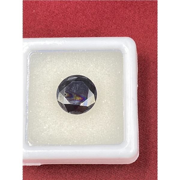 SHINY BLACK MOISSANITE 2.95CT, 9.93 X 5.87MM, JET BLACK COLOUR, ROUND BRILLIANT CUT, CLARITY