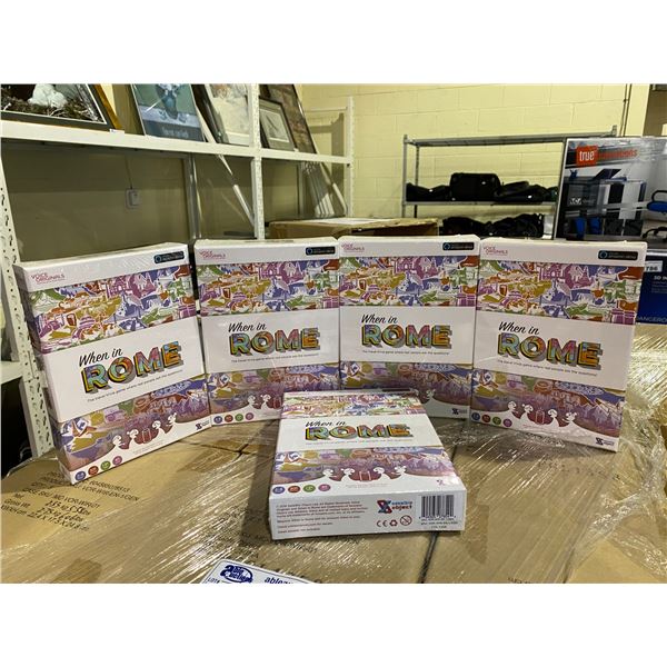 1 NEW CASE CONTAINING 5 NEWLY SEALED  WHEN IN ROME  TRAVEL TRIVIA GAME