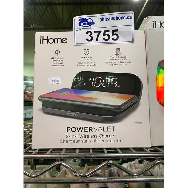 IHOME POWERVALET 2-IN-1 WIRELESS CHARGER