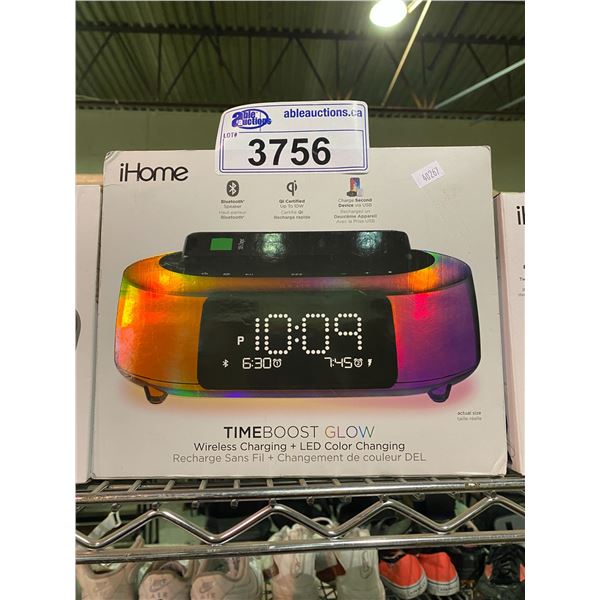 IHOME TIMEBOOST GLOW WIRELESS CHARGING