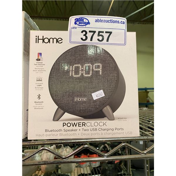 IHOME POWER CLOCK WITH BLUETOOTH SPEAKER