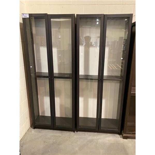 2 GLASS FRONT CABINETS