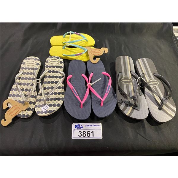 4 PAIRS OF HAVAIANAS SANDALS