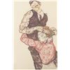 Image 1 : Egon Schiele Austrian Modernist Signed Linocut