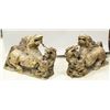Image 2 : Pair of Large Hardstone Carved Horses with Dragon