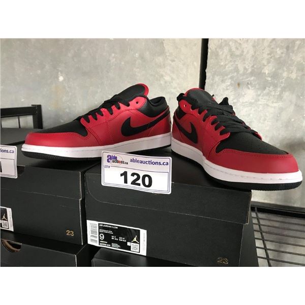 MENS RED AND BLACK NIKE AIR JORDAN LOW CUT SHOW IN SIZE 9