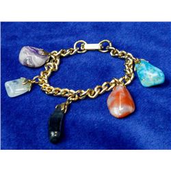 GOLD TONE SEMI PRECIOUS STONE BRACELET