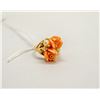 Image 1 : 14K GOLD RING WITH CORAL COLORED ROSES SIZE 2.5