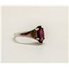 Image 1 : 925 SILVER RING WITH GARNET CUT SHANK, SIZE 5