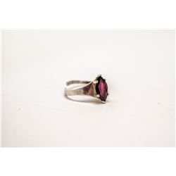 925 SILVER RING WITH GARNET SIZE 5