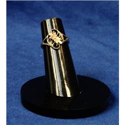 925 SILVER RING WITH GOLD LEAVES SIZE 4.5