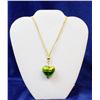 Image 1 : BLOWN GLASS HEART NECKLACE, 16"