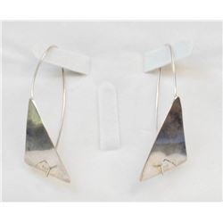 STERLING SILVER TRIANGULAR DROP EARRINGS